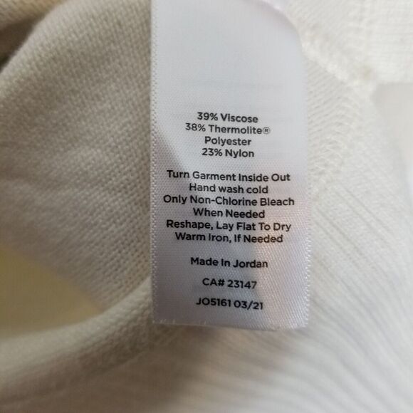 Talbots Women Cowlneck Stripe Tunic Sweater Sz M Petite White Multicolor Stripe - Picture 8 of 8